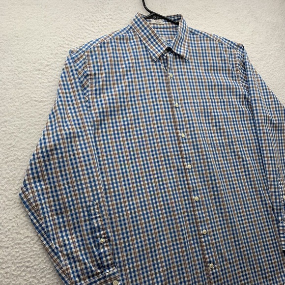 Peter Millar Button Up Shirt Mens Large L Check Plaid Golf Preppy School Comfort - Picture 2 of 13